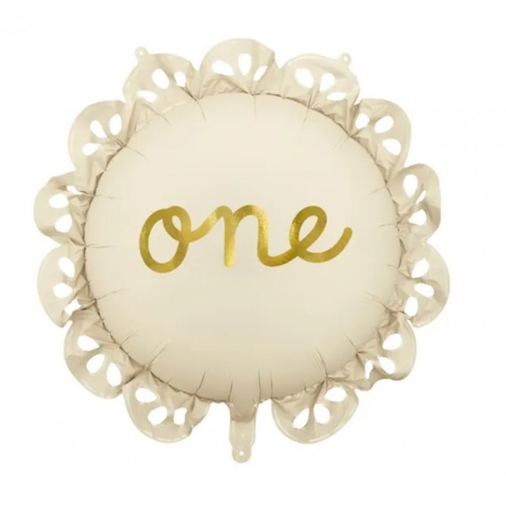 Balon foliowy pastylka z falbanką One, 51,5x51,5 cm