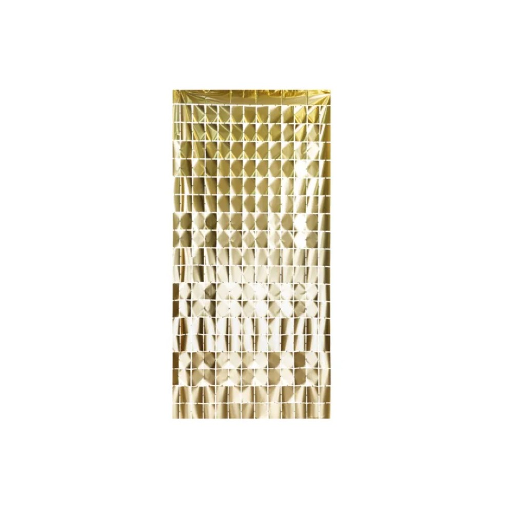Kurtyna Party Kwadraty, elegancki złoty, 100x200cm