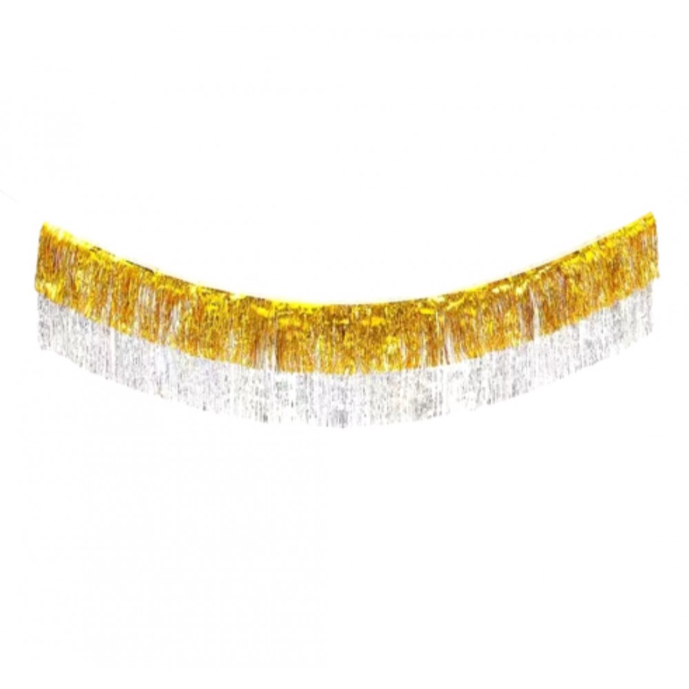 Kurtyna dekoracyjna złoto-srebrna 200 cm x 30 cm