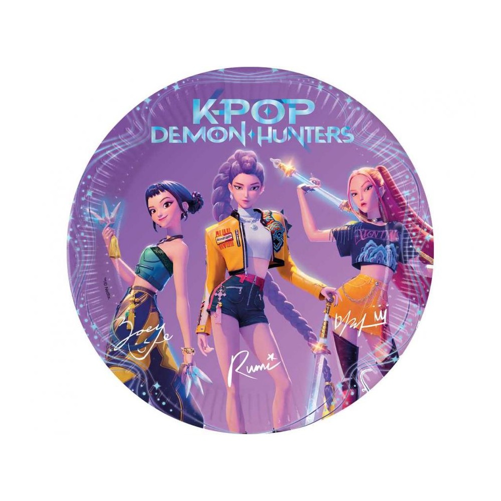Talerzyki papierowe K-POP DEMON HUNTERS 23 cm 8 szt