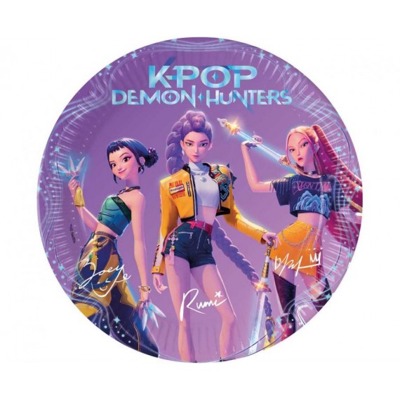 Talerzyki papierowe K-POP DEMON HUNTERS 23 cm 8 szt
