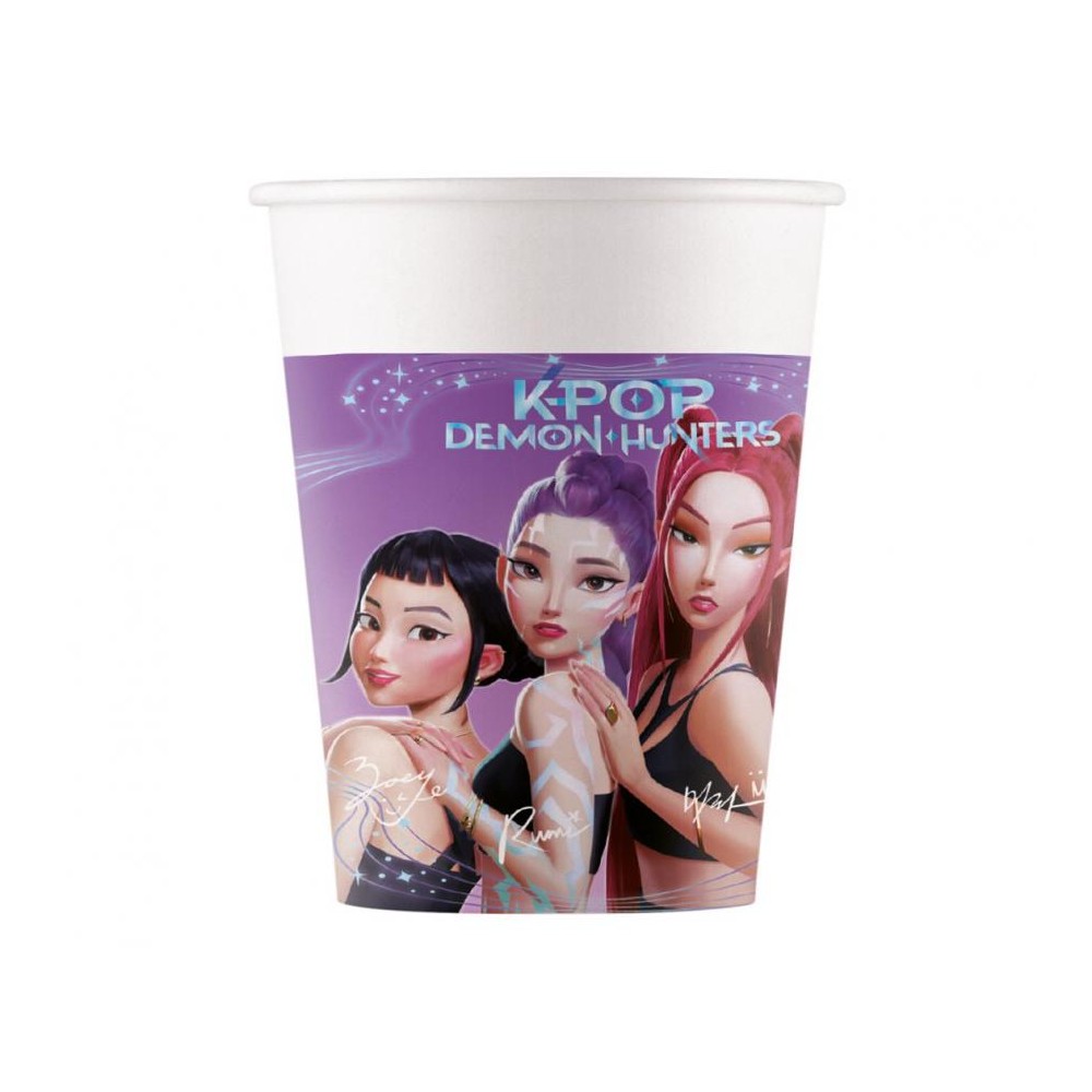 Kubeczki papierowe K-POP DEMON HUNTERS 200 ml. 8 szt.