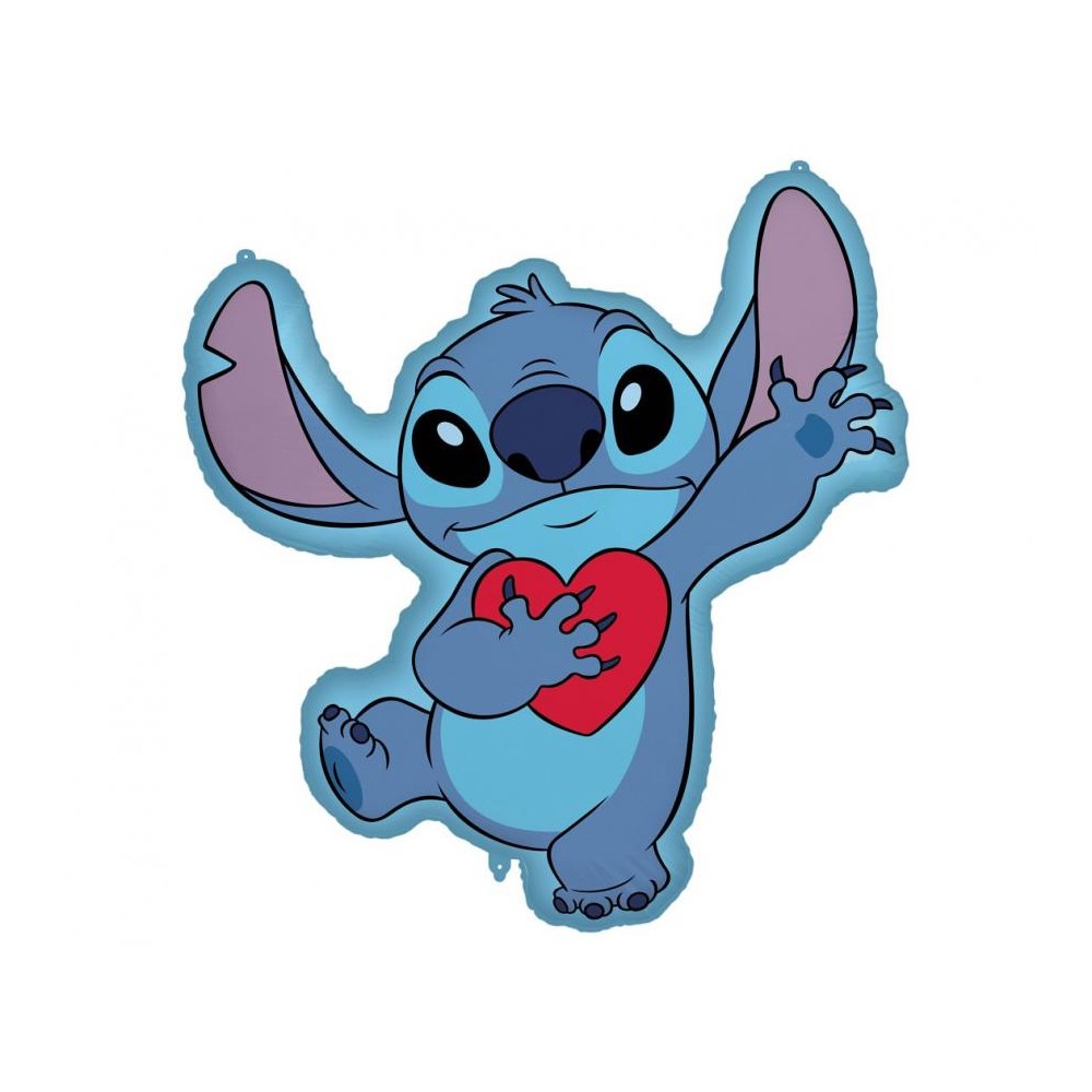 Balon foliowy STITCH z sercem 75x86 cm