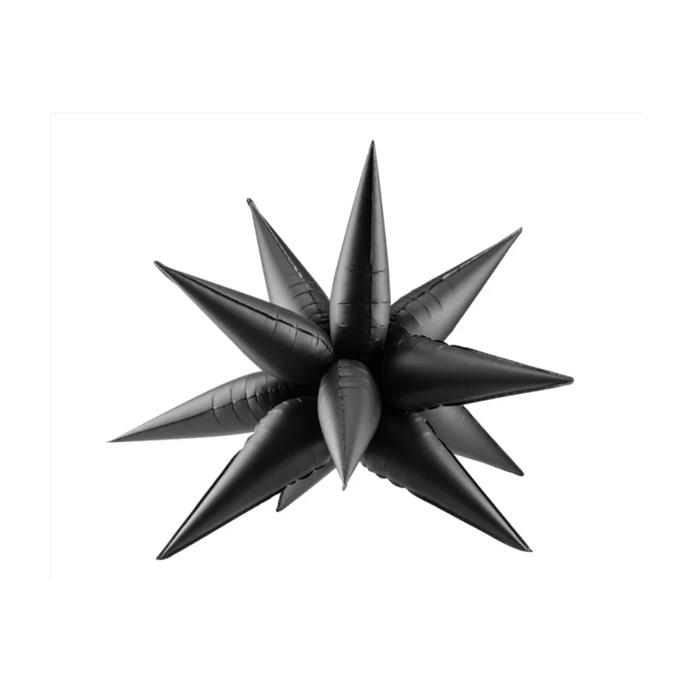 Balon foliowy Gwiazda 3D, 70cm, czarny