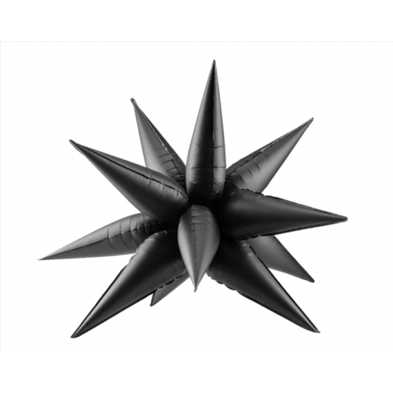 Balon foliowy Gwiazda 3D, 70cm, czarny