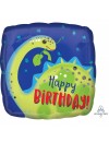 Balon foliowy 17'', Happy Birthday dinozaur