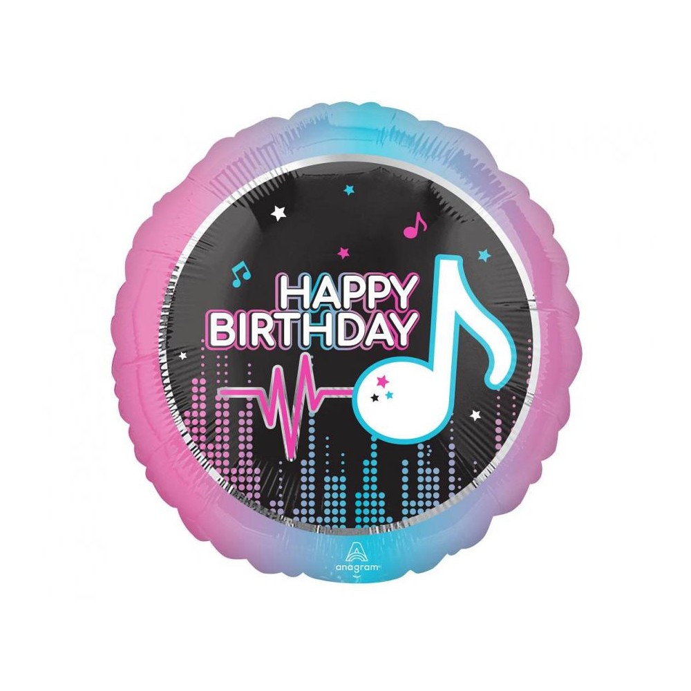 Balon foliowy 17'', Wszystkiego najlepszego nuta