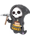 Balon foliowy 25'', Grim Reaper Birthday Cake, Kosiarz
