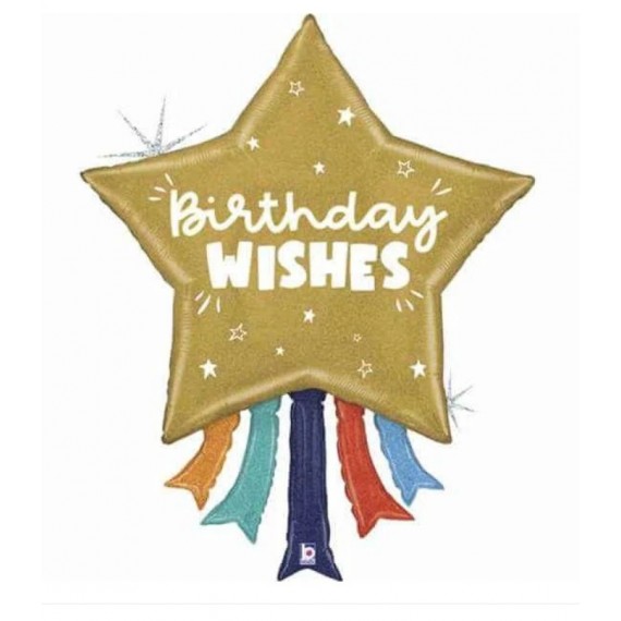 Balon foliowy 43'', Birthday Wishes
