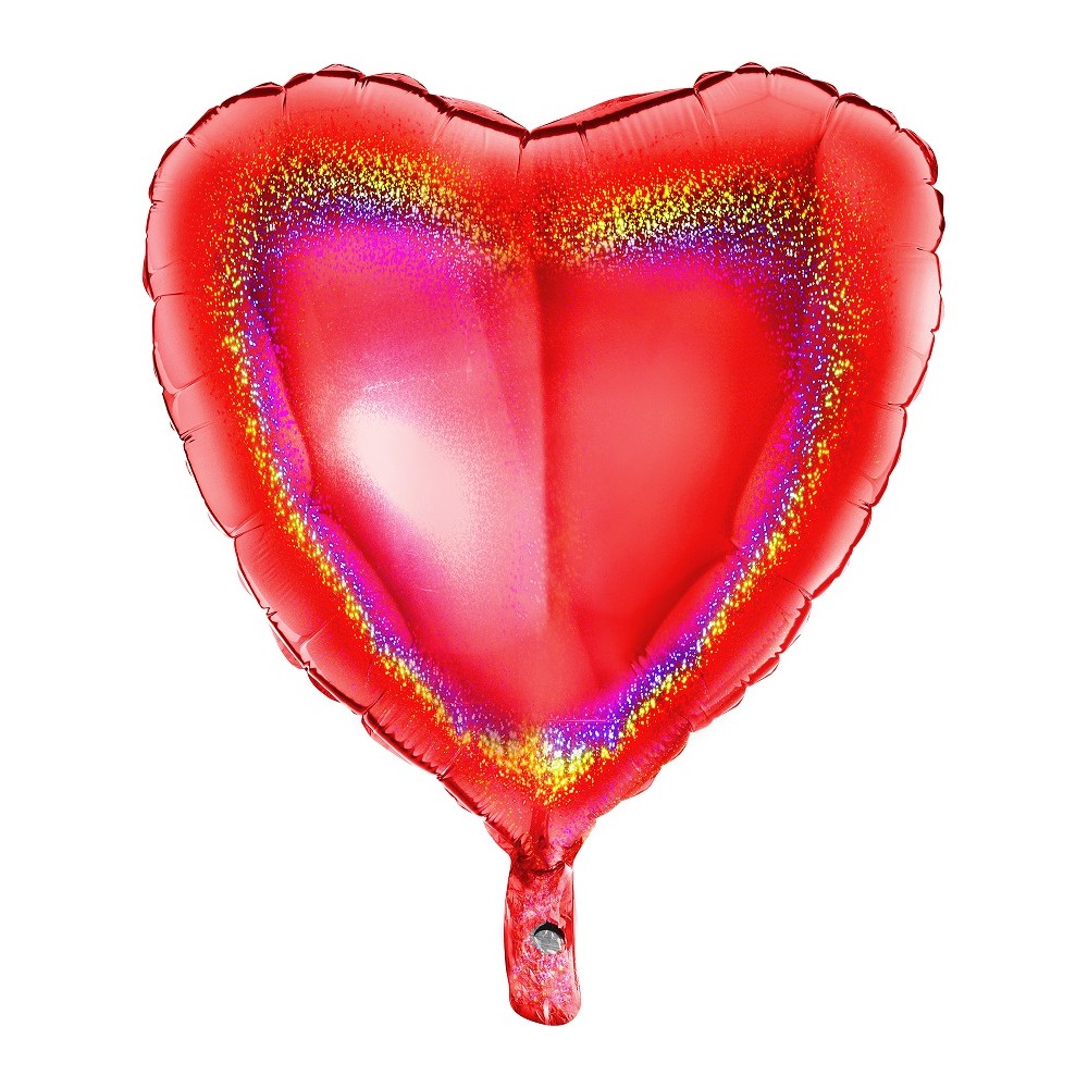 Balon foliowy 18'' Holo Glitter Serce Czerwone