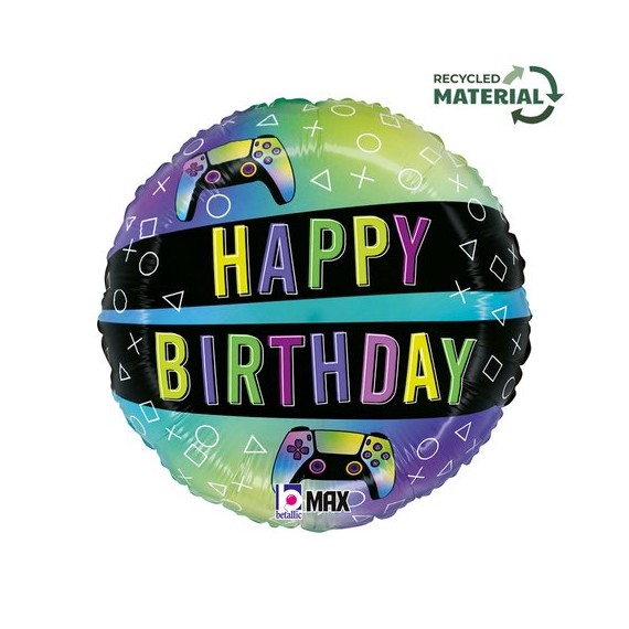 Balon foliowy 18'', Vivid Gaming Birthday