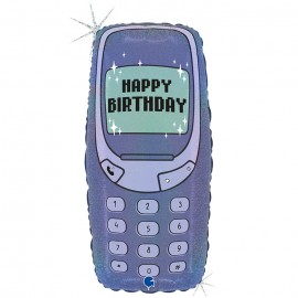 Balon foliowy 23", 26x57 cm, 00's Birthday Phone