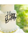 Topper na bok tortu Happy Birthday czarny