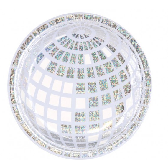 Talerzyki papierowe Silver Disco 7cali 6szt.