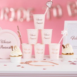 Słomki na wieczór panieński Peniski rose gold 8szt.