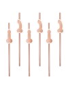 Słomki na wieczór panieński Peniski rose gold 8szt.