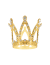 Dekoracja na tort Korona złota ze srebrnymi kryształkami 3 cm