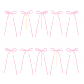 Topper na tort kokardka różowa