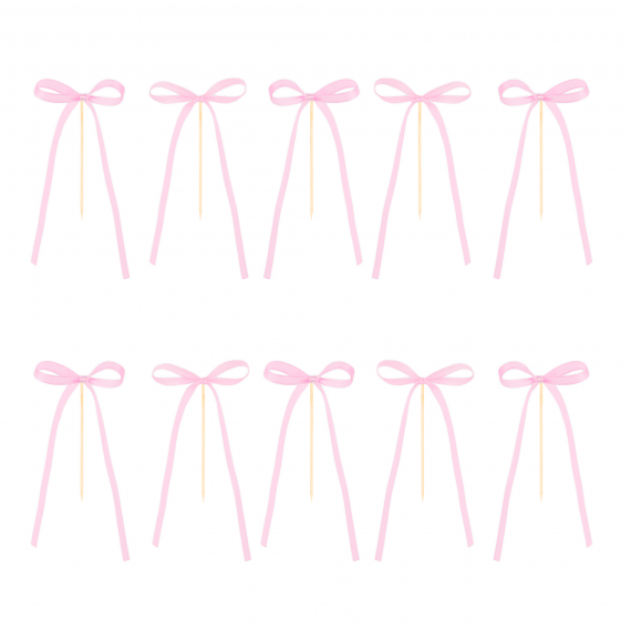 Topper na tort kokardka różowa