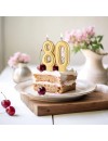 Świeczka złota cyfra 80
