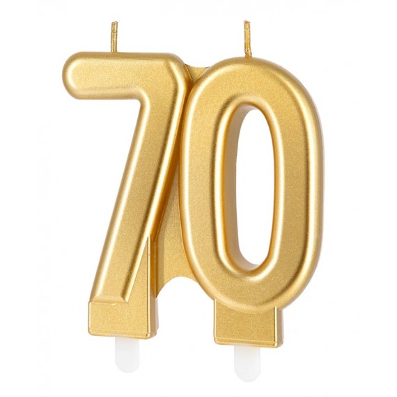 Świeczka złota cyfra 70