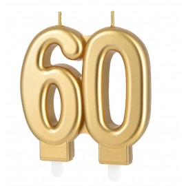 Świeczka złota cyfra 60