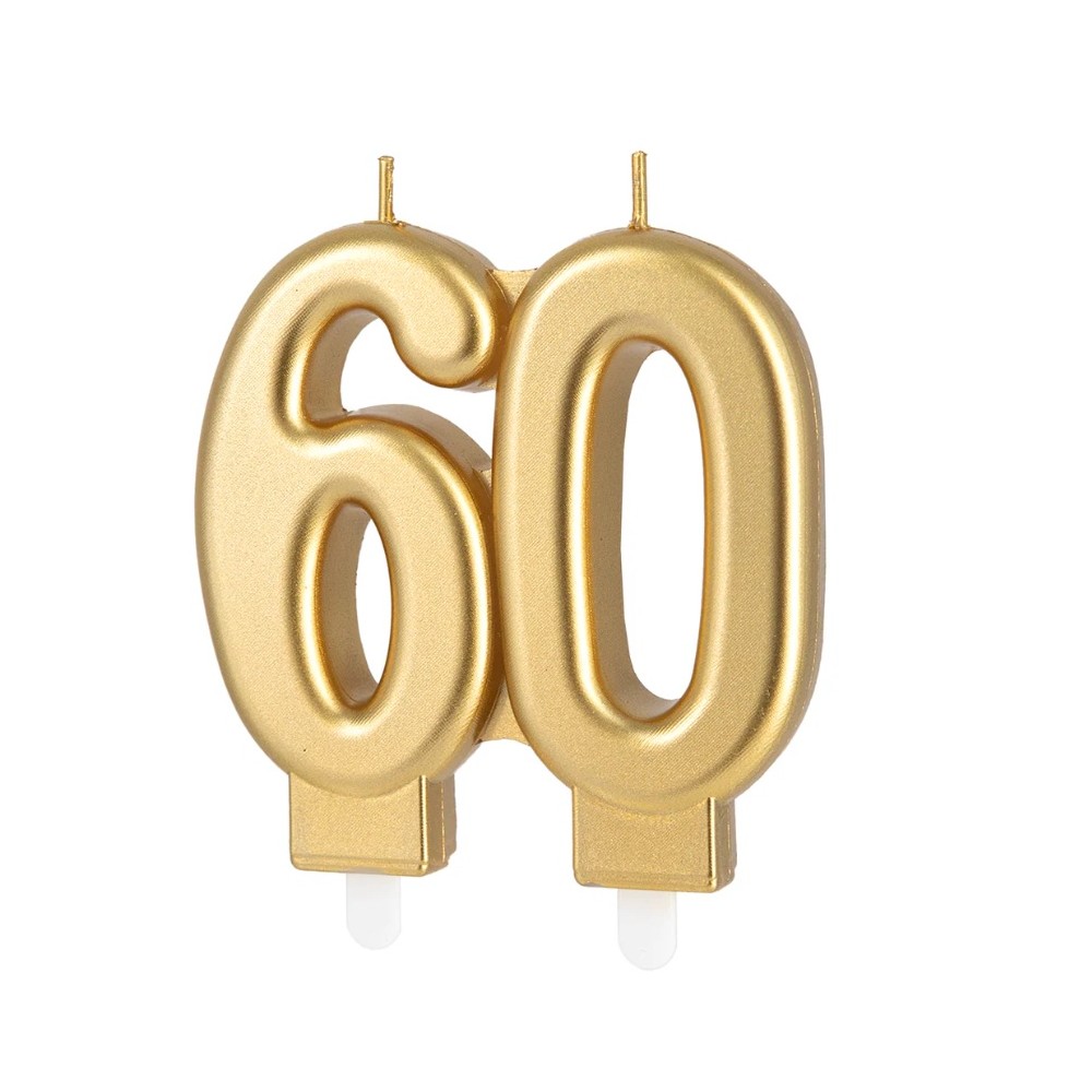Świeczka złota cyfra 60