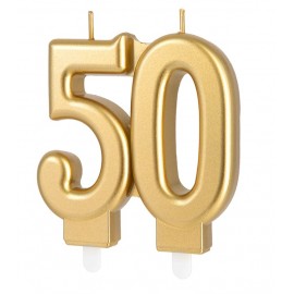 Świeczka złota cyfra 50