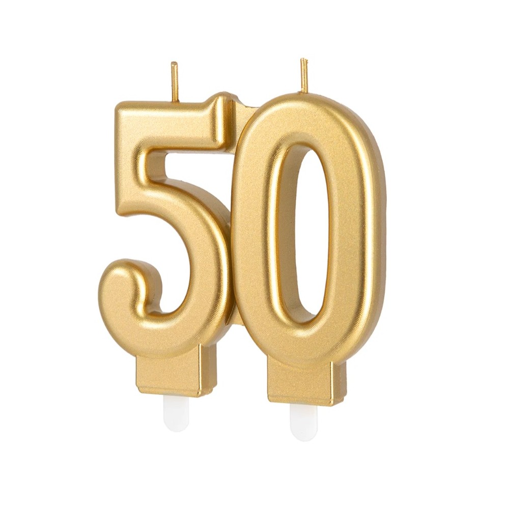 Świeczka złota cyfra 50