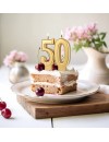 Świeczka złota cyfra 50