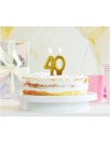Świeczka cyferka 40, metalik złota
