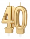 Świeczka złota cyfra 40