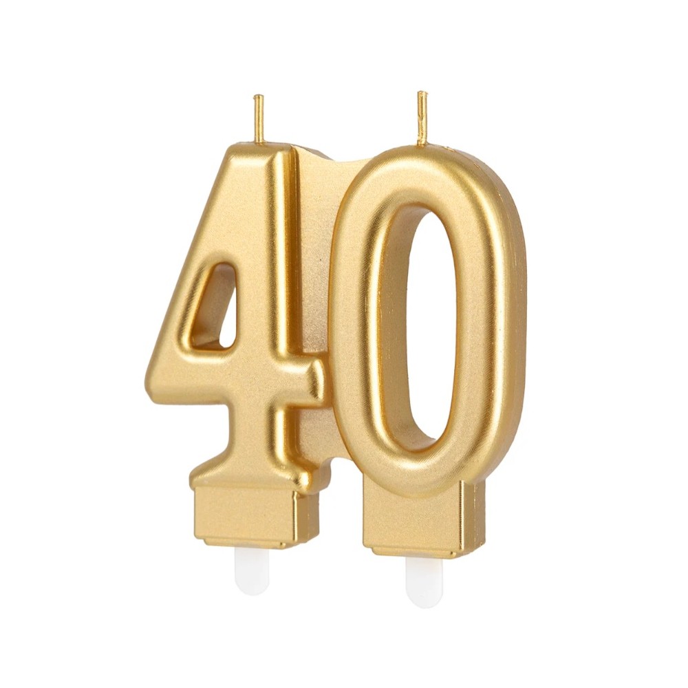 Świeczka złota cyfra 40