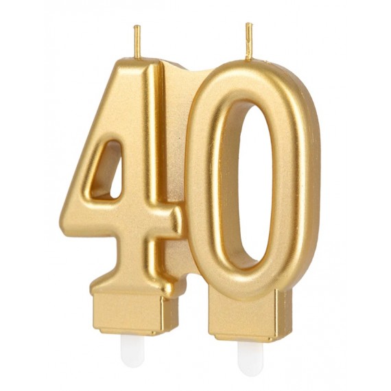 Świeczka złota cyfra 40