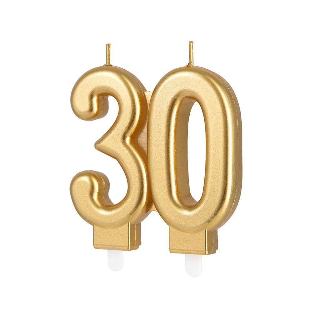 Świeczka złota cyfra 30