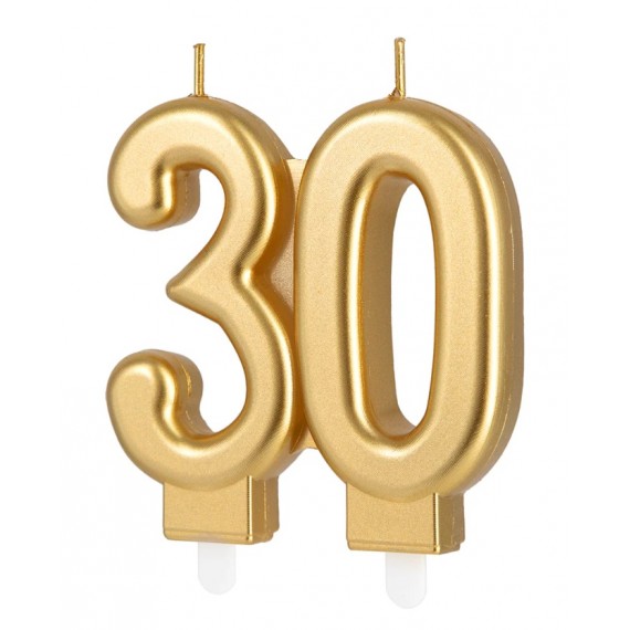 Świeczka złota cyfra 30