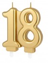 Świeczka złota cyfra 18