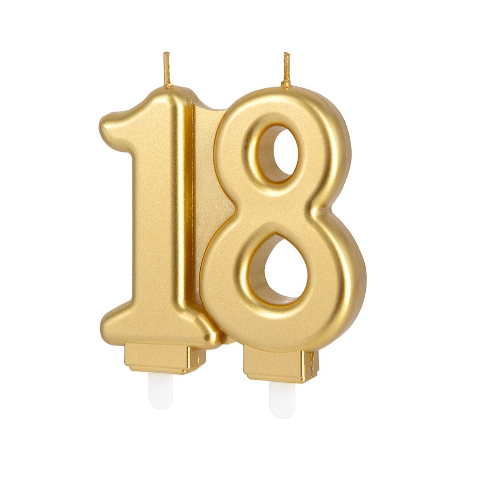 Świeczka złota cyfra 18