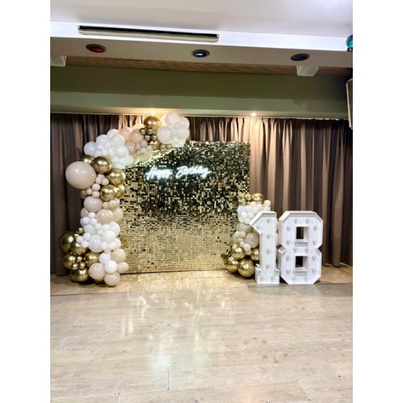 Ścianka cekinowa złota szampańska 18