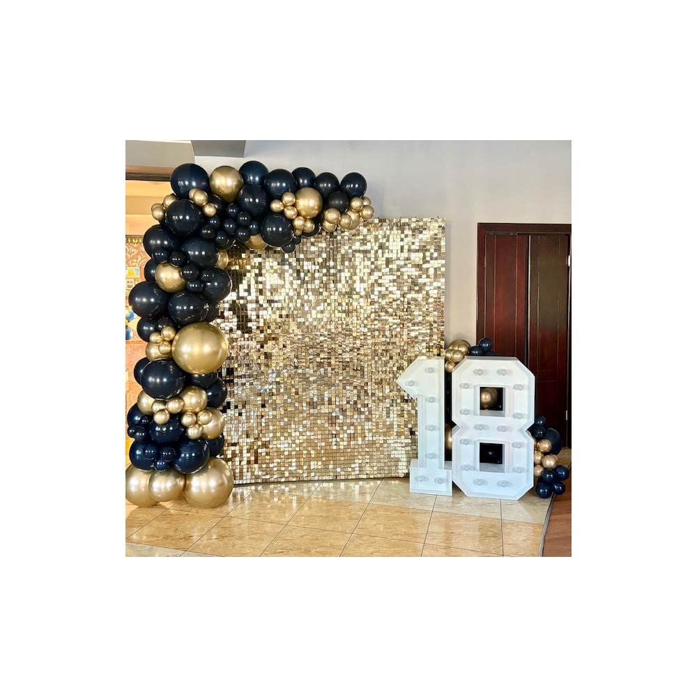 Ścianka cekinowa złota szampańska 18