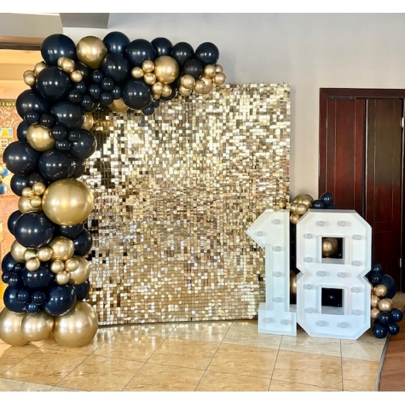 Ścianka cekinowa złota szampańska 18