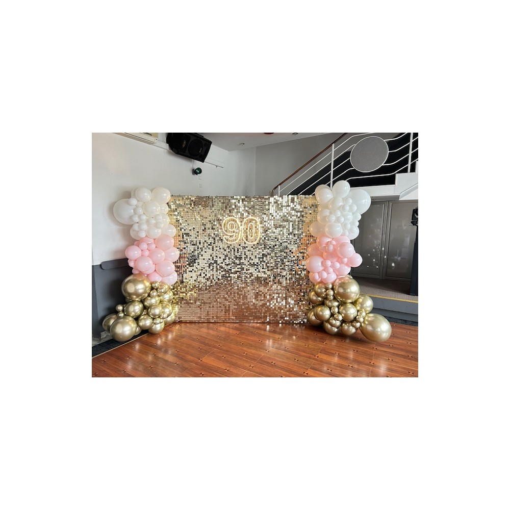 Ścianka cekinowa złota szampańska 90