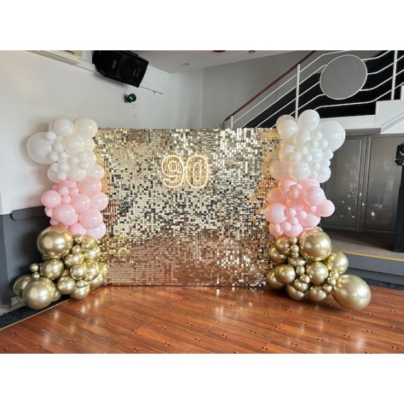 Ścianka cekinowa złota szampańska 90