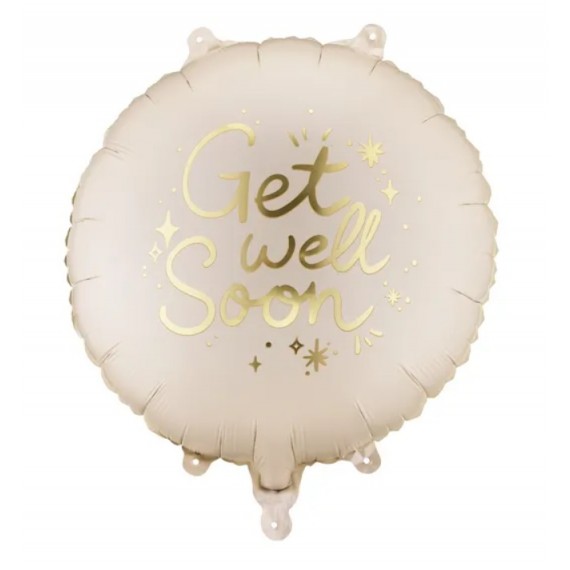 Balon foliowy pastylka ''Get Well Soon'', 35x35 cm