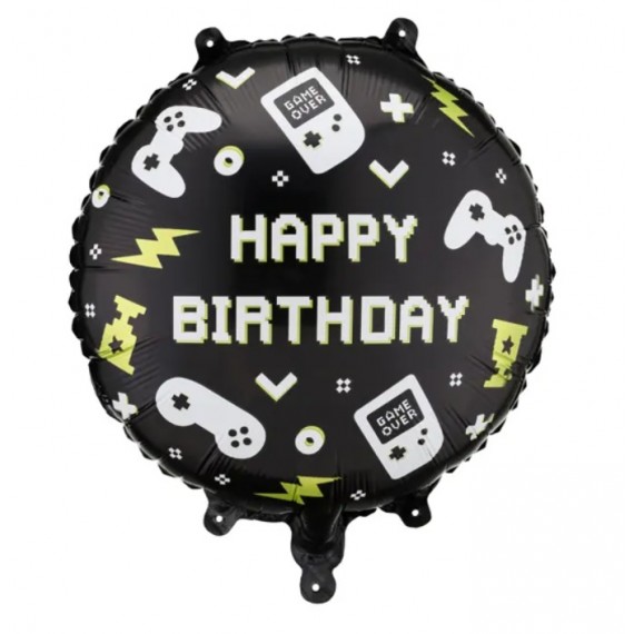 Balon foliowy pastylka Happy Birthday, 35x35 cm