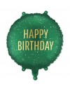 Balon foliowy pastylka Happy Birthday, 35x35 cm, ciemnozielony