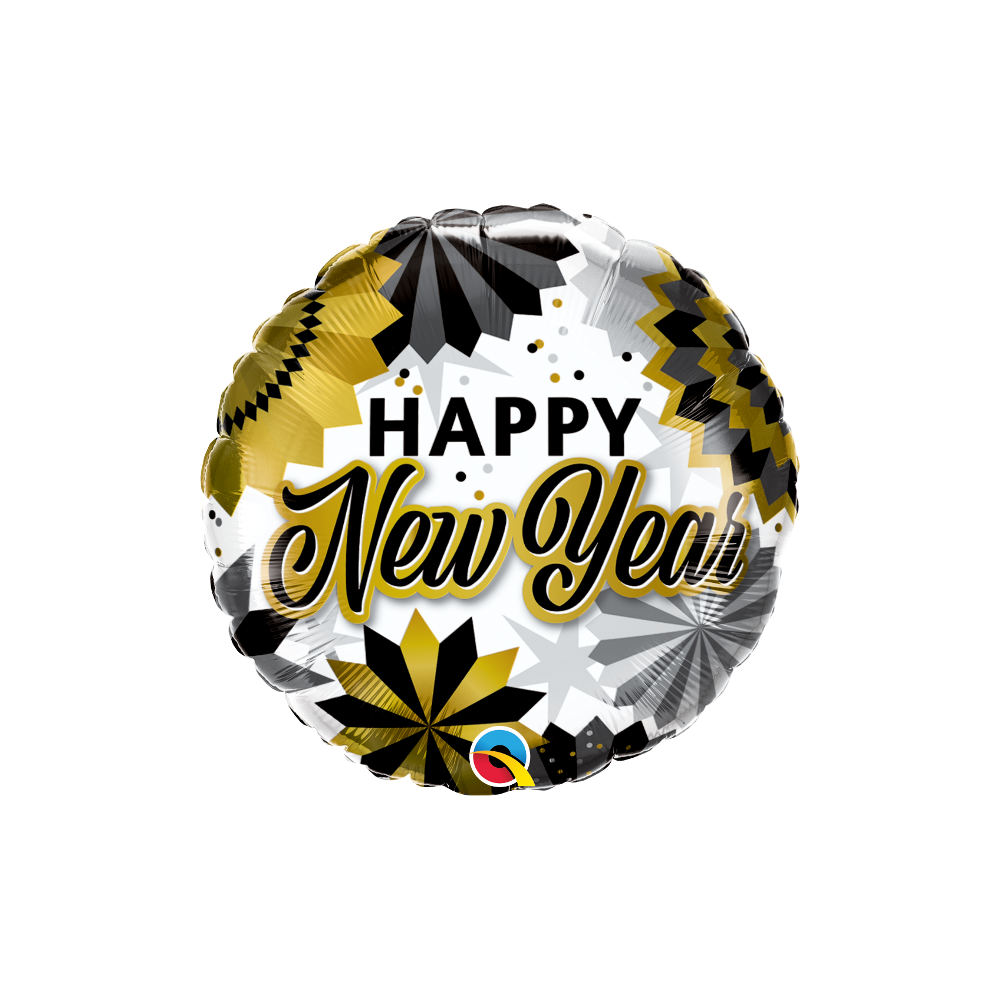 Balon foliowy Happy New Year rozety