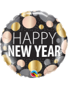 Balon foliowy Happy New Year grochy