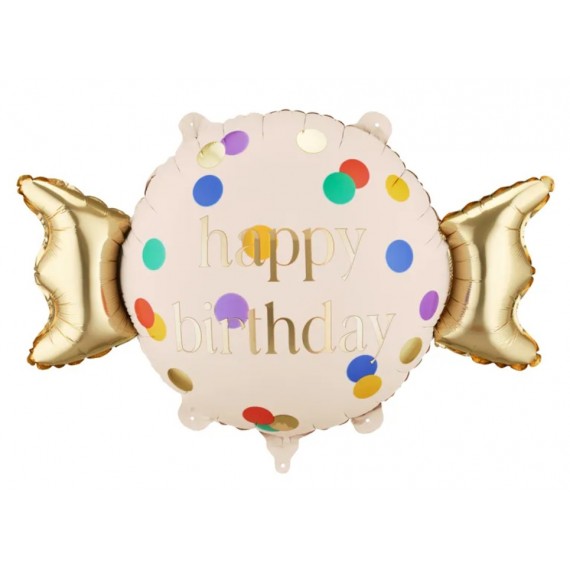 Balon foliowy Cukierek Happy Birthday, 61x37 cm