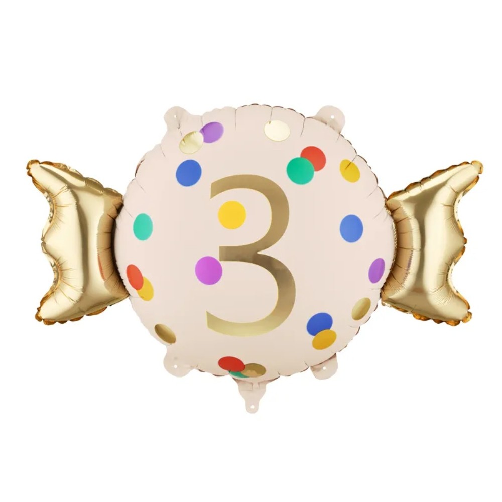 Balon foliowy Cukierek ''3'', 61x37 cm
